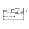 Koken 4010M.160-4, 1/2 Sq. Dr. Bit Socket  4mm Hex Length 160mm