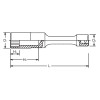 Koken 4117M.125-17, 1/2 Sq. Dr. Extension Socket  17mm 6 point Length 125mm