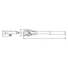 Koken 4774PB, 1/2 Sq. Dr. Ratchet Handle  24 teeth Flexible Head Length 330mm Push Button Polished Handle