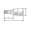 Koken 4025.60-55IP, 1/2 Sq. Dr. Bit Socket TORXplusÂ® 55IP  Length 60mm
