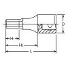 Koken 4012A.43-5/16, 1/2 Sq. Dr. Bit Socket  5/16 Hex Length 43mm