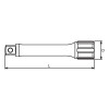 Koken 4760-400, 1/2 Sq. Dr. Extension Bar    Length 400mm