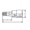Koken 4027.100-M7, 1/2 Sq. Dr. Bit Socket Ribe-CV M7  Length 100mm