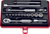 Koken 2261M, 1/4 Sq. Dr. 17 Piece Metric 6-Point Socket Set  4-12mm