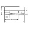 Koken 6300M-19, 3/4 Sq. Dr. Socket  19mm 6 point Length 90mm