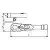 Koken 3726ZS, Z-Series 3/8" Sq.Dr. Flexible Ratchet, Reversible (Short),L=120mm - 72 Tooth