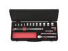 Nepros NTB317CZ, 3/8"sq. Socket Wrench Set (6pt.) Metric (17pcs.) with Steel Case