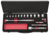 Nepros NTB317XCZ, 3/8"sq. Socket Wrench Set (6pt. & 12pt.) Metric (17pcs.) with Steel Case