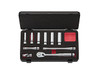Nepros NTB3L10CZ, 3/8"sq. Deep Socket Wrench Set (6pt.) Metric (11pcs.) with Steel Case