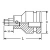 Koken 18106.16-17, 1 Sq. Dr. Bit Socket  17mm Hex Length 92mm