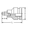 Koken 18106.16-18, 1 Sq. Dr. Bit Socket  18mm Hex Length 92mm