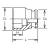 Koken 18401A-1.3/8, 1 Sq. Dr. Socket  1.3/8 6 point Length 62mm Thin walled