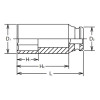 Koken 18300A-2.1/16, 1 Sq. Dr. Socket  2.1/16 6 point Length 108mm