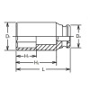 Koken 18301X-27, 1 Sq. Dr. Socket  27mm 6 point Length 80mm Thin walled