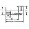 Koken 18310M-27, 1 Sq. Dr. Socket  27mm Surface Drive Length 108mm