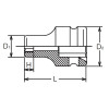 Koken 14401LH-8S, 1/2 Sq. Dr. Socket  8S  Length 38mm