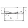 Koken 4300A-9/16, 1/2 Sq. Dr. Socket  9/16 6 point Length 77mm
