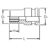 Koken 14406M-9, 1/2 Sq. Dr. Socket  9mm 12 point Length 38mm Thin walled