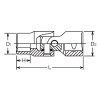 Koken 4440M-20, 1/2 Sq. Dr. Universal Socket  20mm 6 point Length 71mm