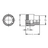 Koken 2455AS-1/4, 1/4 Sq. Dr. 12 point NUT GRIPÂ® Socket - 1/4