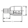 Koken 2010M.25-2.5, 1/4 Sq. Dr. Bit Socket  2.5mm Hex Length 25mm
