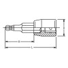Koken 2011M.50-4, 1/4 Sq. Dr. Bit Socket  4mm Ballpoint Hex Length 50mm