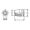 Koken 13140-5/16, 3/8 Sq. Dr. Adaptor  5/16 For 5/16H Bit Length 30mm