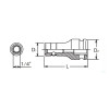 Koken 13137E, 3/8 Sq. Dr. Bit Holder  1/4 Hex Length 40mm