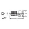 Koken 13142-F6.3, 3/8 Sq. Dr. Bit Holder  1/4 Hex Length 45mm Locking Quick Release
