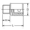 Koken 3110M-6, 3/8 Sq. Dr. Bit Socket  6mm Square Length 28mm For Drain Plug