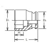 Koken 18400M-52, 1 Sq. Dr. Socket  52mm 6 point Length 75mm