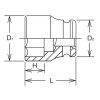 Koken 17400A-3.1/8, 1.1/2 Sq. Dr. Socket  3.1/8 6 point Length 110mm