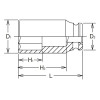 Koken 17300A-3.1/8, 1.1/2 Sq. Dr. Socket  3.1/8 6 point Length 165mm