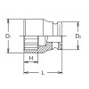 Koken 17405M-90, 1.1/2 Sq. Dr. Socket  90mm 12 point Length 112mm
