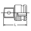 Koken 14466A, 1/2 Sq. Dr. Adaptor  3/4 Square Length 44mm Hole type