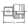 Koken 14455A, 1/2 Sq. Dr. Adaptor  5/8 Square Length 42mm Hole type