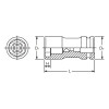 Koken 18316M-38X20, 1 Sq. Dr. Rear Wheel Nut Socket  38 x 20mm Hex x Square Length 108mm