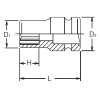 Koken 14406A-1.5/16, 1/2 Sq. Dr. Socket  1.5/16 12 point Length 46mm Thin walled