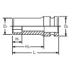 Koken 14301X-10, 1/2 Sq. Dr. Socket  10mm 6 point Length 60mm Thin walled