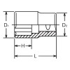 Koken 4410M-11, 1/2 Sq. Dr. Socket  11mm Surface Length 37mm