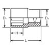 Koken 4410M-12, 1/2 Sq. Dr. Socket  12mm Surface Length 37mm