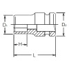 Koken 14401A-13/16, 1/2 Sq. Dr. Socket  13/16 6 point Length 38mm Thin walled