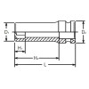 Koken 14365M-13, 1/2 Sq. Dr. Socket  13mm Pathfinder Length 80mm