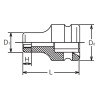 Koken 14401LH-14S, 1/2 Sq. Dr. Socket  14S  Length 38mm