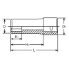 Koken 4300A-15/16, 1/2 Sq. Dr. Socket  15/16 6 point Length 77mm