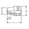 Koken 24410M-17, 1/2 Sq. Dr. Socket  17mm Surface Length 37mm