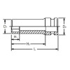 Koken 14300M-18, 1/2 Sq. Dr. Socket  18mm 6 point Length 80mm