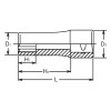 Koken 4310M-18, 1/2 Sq. Dr. Socket  18mm Surface Length 77mm