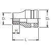 Koken 24405M-19, 1/2 Sq. Dr. Socket  19mm 12 point Length 38mm