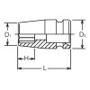 Koken 14415M-19, 1/2 Sq. Dr. Socket  19mm Double Square Length 38mm